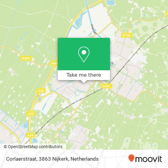 Corlaerstraat, 3863 Nijkerk kaart