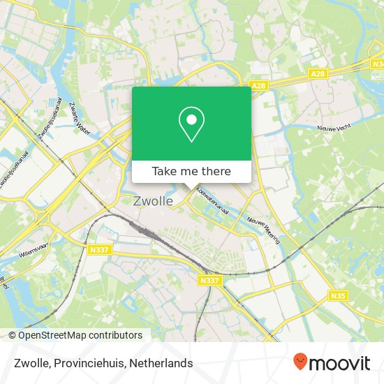Zwolle, Provinciehuis kaart