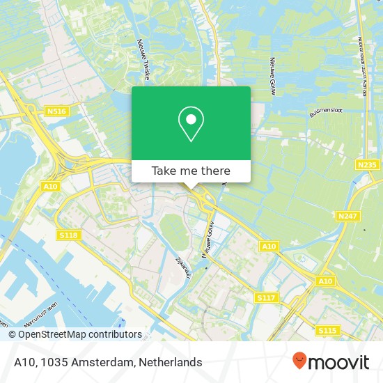 A10, 1035 Amsterdam kaart