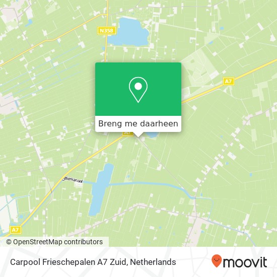 Carpool Frieschepalen A7 Zuid, De Scheiding kaart