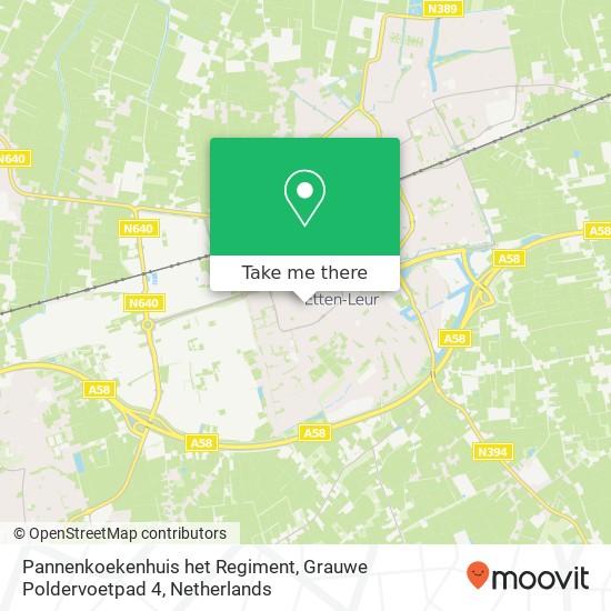 Pannenkoekenhuis het Regiment, Grauwe Poldervoetpad 4 kaart