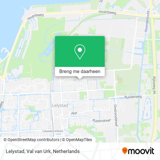 Lelystad, Val van Urk kaart