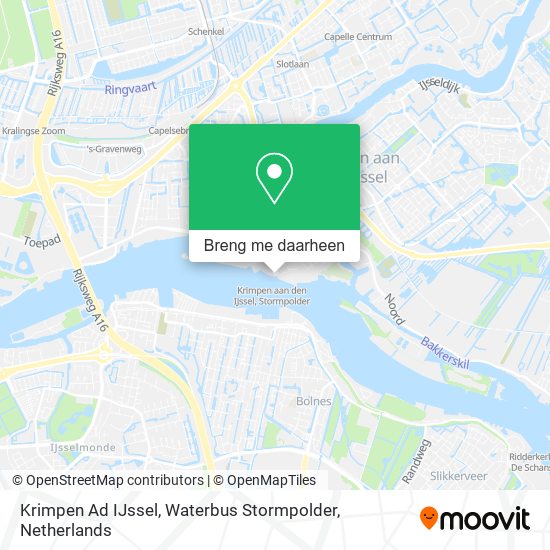 Krimpen Ad IJssel, Waterbus Stormpolder kaart