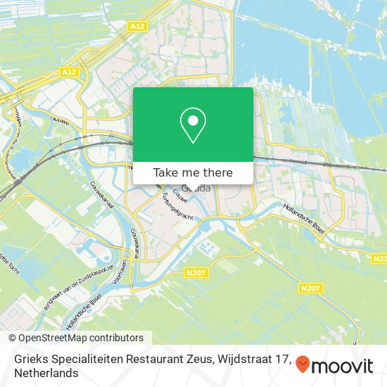 Grieks Specialiteiten Restaurant Zeus, Wijdstraat 17 kaart