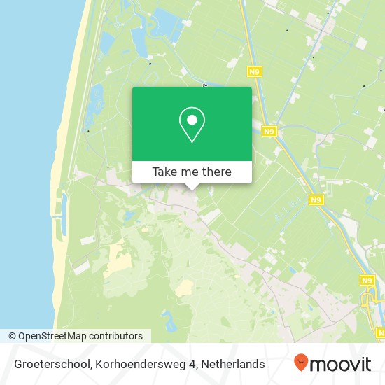 Groeterschool, Korhoendersweg 4 kaart