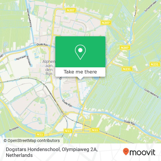 Dogstars Hondenschool, Olympiaweg 2A kaart