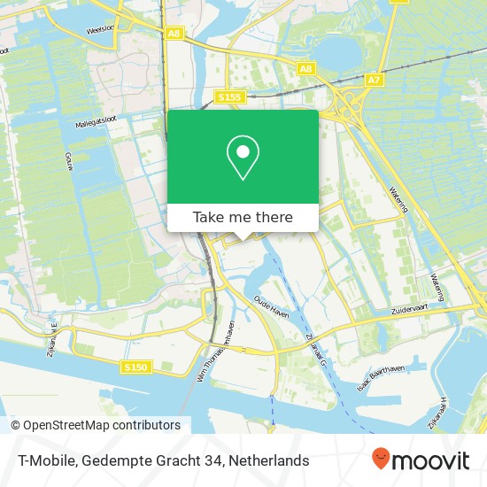 T-Mobile, Gedempte Gracht 34 kaart