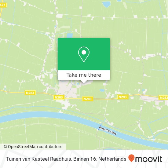 Tuinen van Kasteel Raadhuis, Binnen 16 kaart