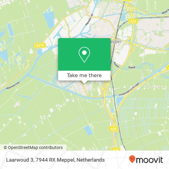 Laarwoud 3, 7944 RX Meppel kaart