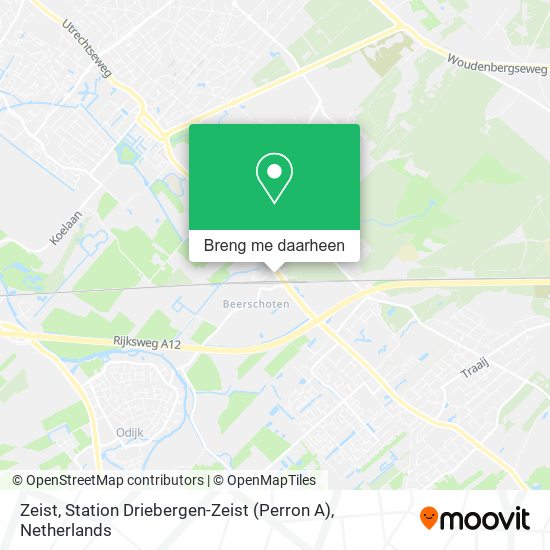 Zeist, Station Driebergen-Zeist (Perron A) kaart