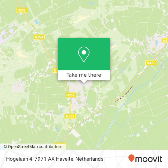 Hogelaan 4, 7971 AX Havelte kaart