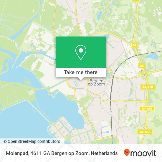 Molenpad, 4611 GA Bergen op Zoom kaart