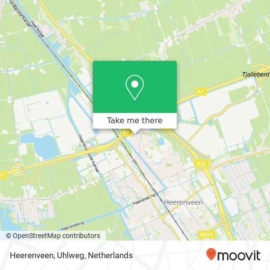 Heerenveen, Uhlweg kaart
