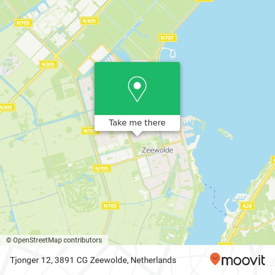 Tjonger 12, 3891 CG Zeewolde kaart