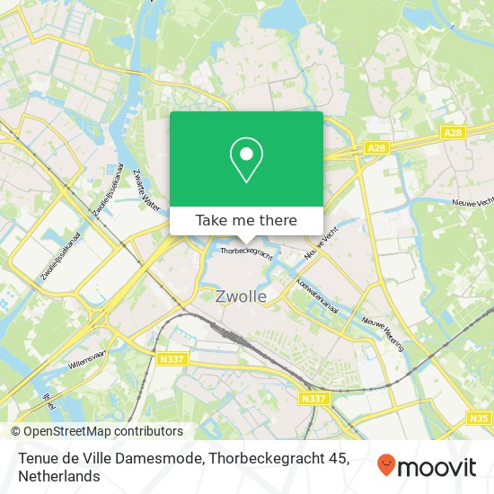 Tenue de Ville Damesmode, Thorbeckegracht 45 kaart