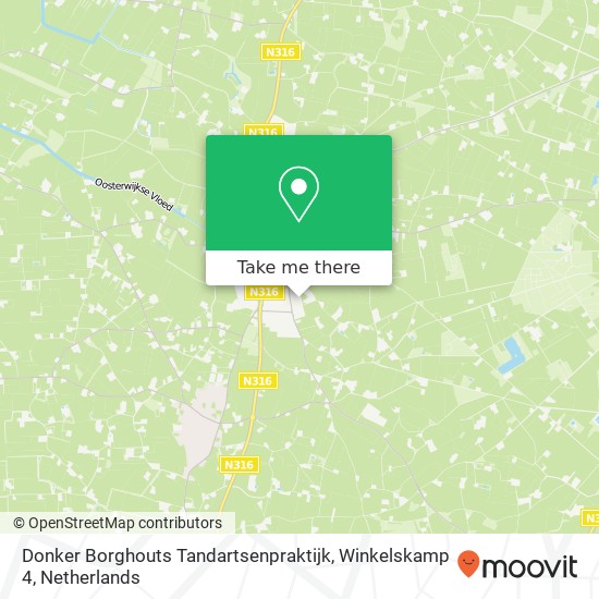Donker Borghouts Tandartsenpraktijk, Winkelskamp 4 kaart