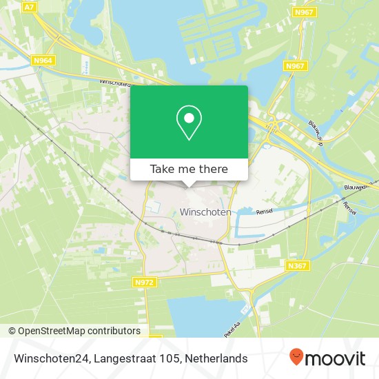 Winschoten24, Langestraat 105 kaart