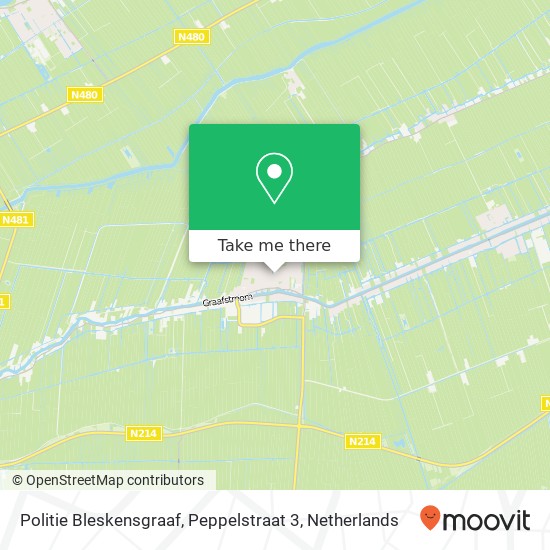 Politie Bleskensgraaf, Peppelstraat 3 kaart