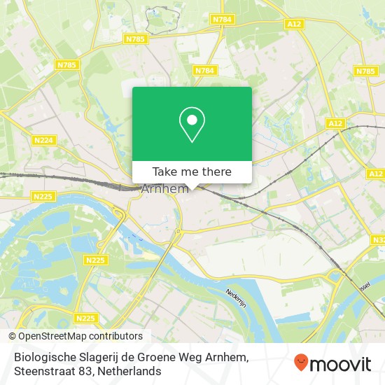 Biologische Slagerij de Groene Weg Arnhem, Steenstraat 83 kaart