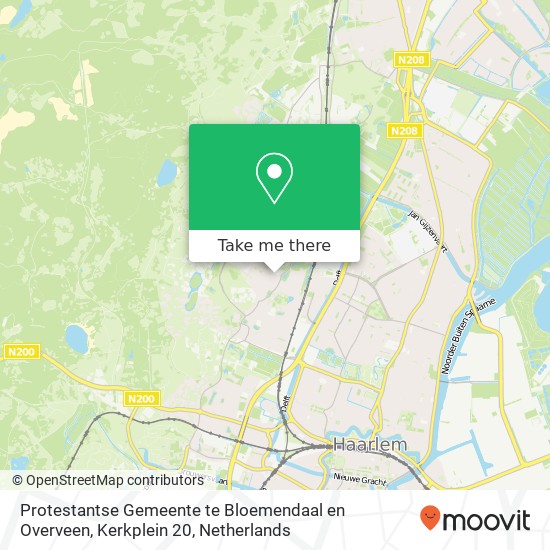 Protestantse Gemeente te Bloemendaal en Overveen, Kerkplein 20 kaart