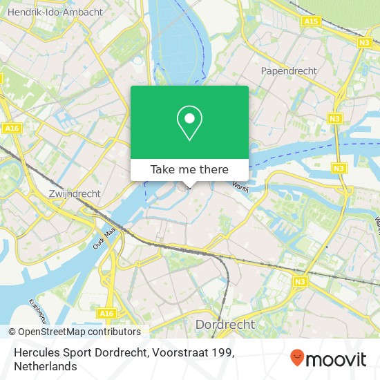 Hercules Sport Dordrecht, Voorstraat 199 kaart