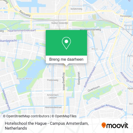 Hotelschool the Hague - Campus Amsterdam kaart