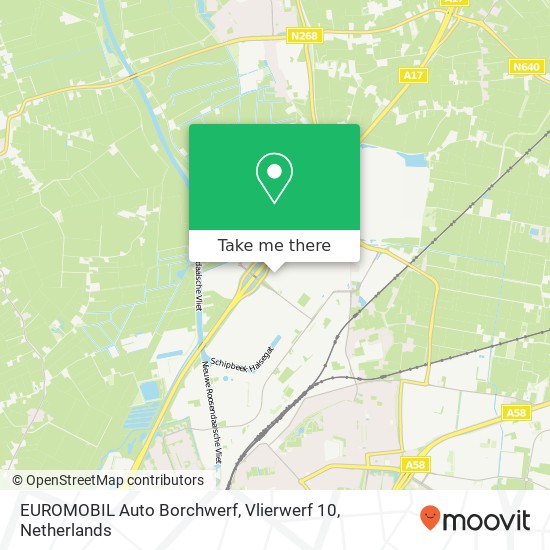 EUROMOBIL Auto Borchwerf, Vlierwerf 10 kaart