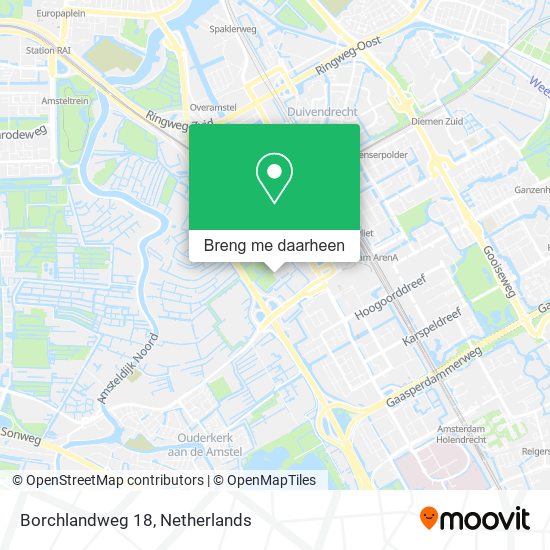 Borchlandweg 18 kaart