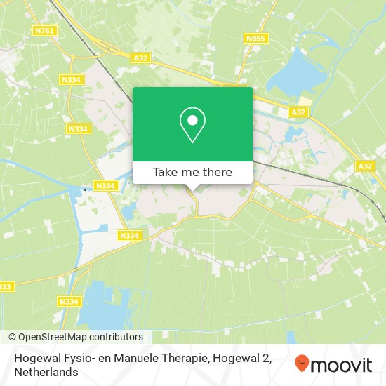 Hogewal Fysio- en Manuele Therapie, Hogewal 2 kaart