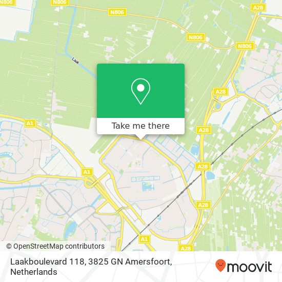 Laakboulevard 118, 3825 GN Amersfoort kaart