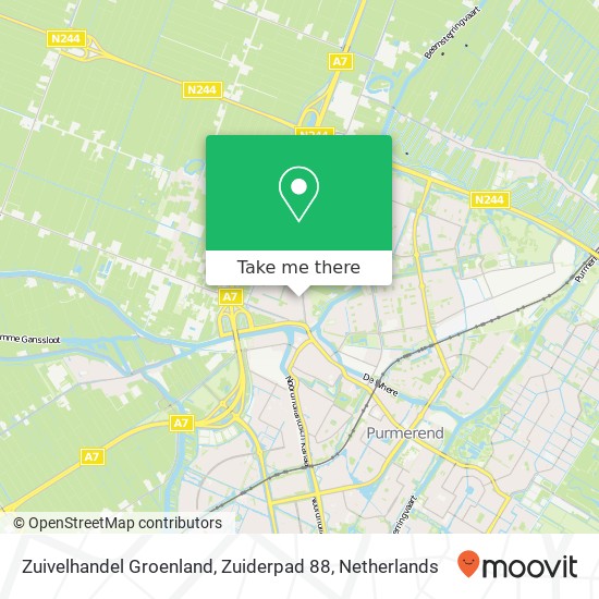 Zuivelhandel Groenland, Zuiderpad 88 kaart