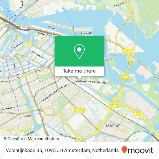 Valentijnkade 35, 1095 JH Amsterdam kaart