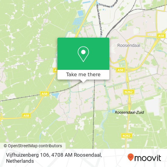 Vijfhuizenberg 106, 4708 AM Roosendaal kaart