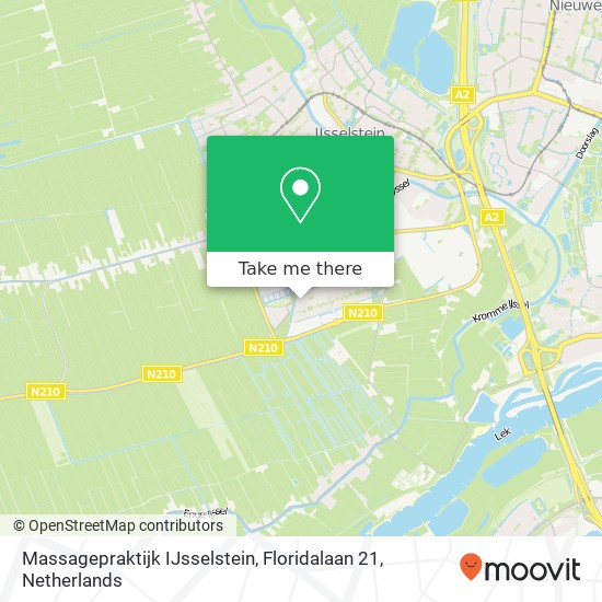 Massagepraktijk IJsselstein, Floridalaan 21 kaart