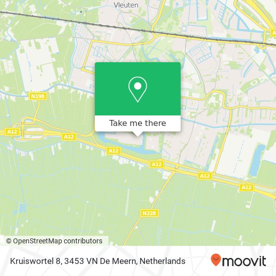 Kruiswortel 8, 3453 VN De Meern kaart