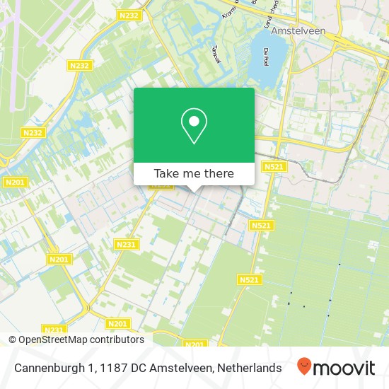 Cannenburgh 1, 1187 DC Amstelveen kaart