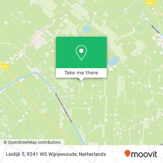 Leidijk 5, 9241 WS Wijnjewoude kaart