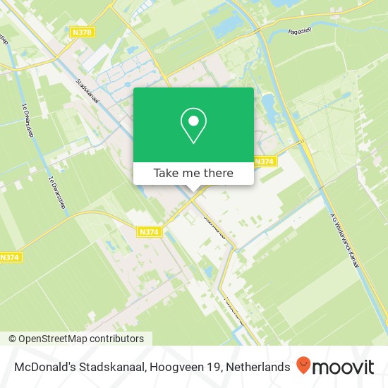 McDonald's Stadskanaal, Hoogveen 19 kaart