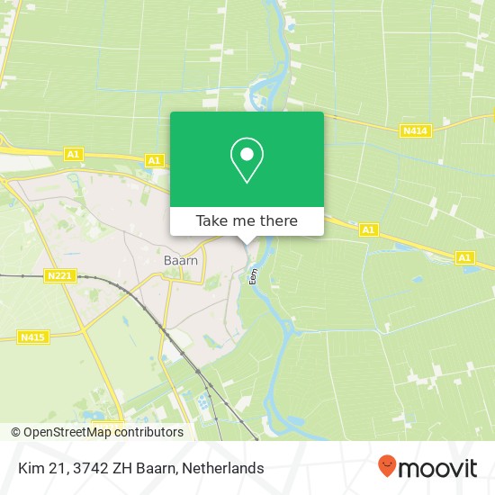 Kim 21, 3742 ZH Baarn kaart