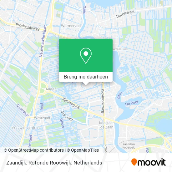Zaandijk, Rotonde Rooswijk kaart