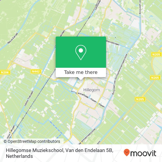 Hillegomse Muziekschool, Van den Endelaan 5B kaart