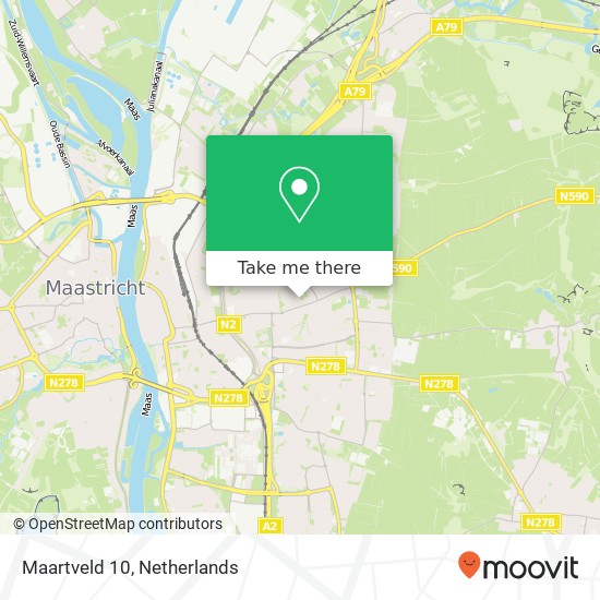 Maartveld 10, 6226 DA Maastricht kaart