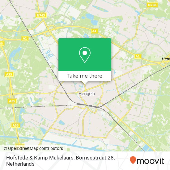 Hofstede & Kamp Makelaars, Bornsestraat 28 kaart