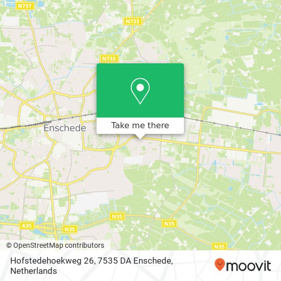 Hofstedehoekweg 26, 7535 DA Enschede kaart