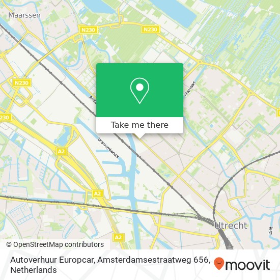 Autoverhuur Europcar, Amsterdamsestraatweg 656 kaart