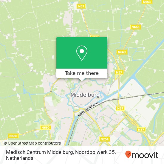 Medisch Centrum Middelburg, Noordbolwerk 35 kaart