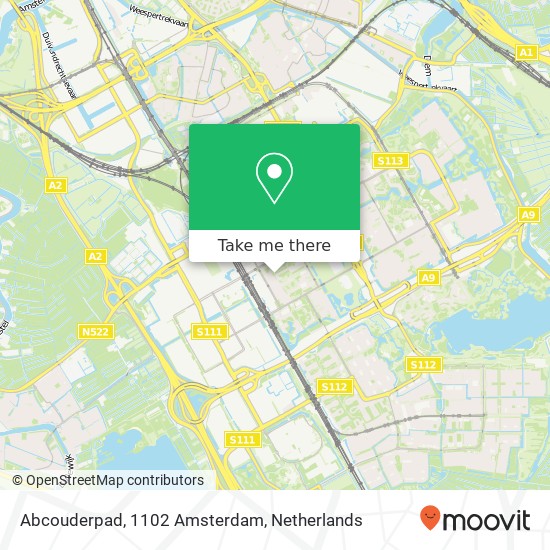 Abcouderpad, 1102 Amsterdam kaart