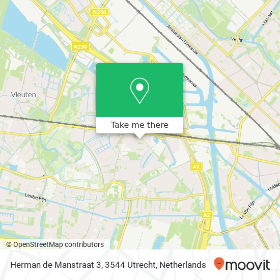 Herman de Manstraat 3, 3544 Utrecht kaart