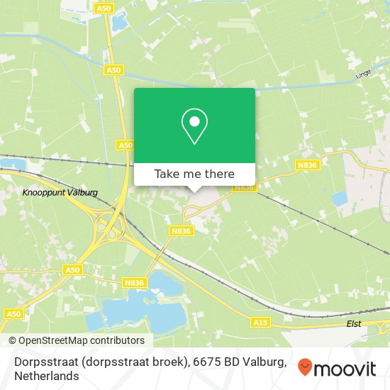 Dorpsstraat (dorpsstraat broek), 6675 BD Valburg kaart