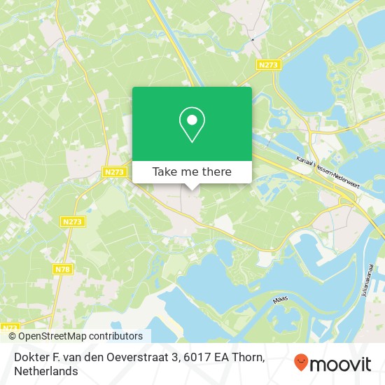 Dokter F. van den Oeverstraat 3, 6017 EA Thorn kaart